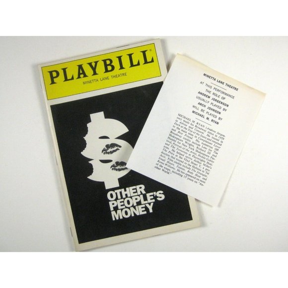Other People's Money Playbill February 1990 Theatre James Murtaugh Scotty Bloch - Picture 1 of 8